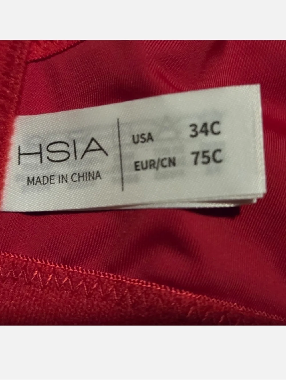 Women’s HSIA 34C Red Underwire Bra